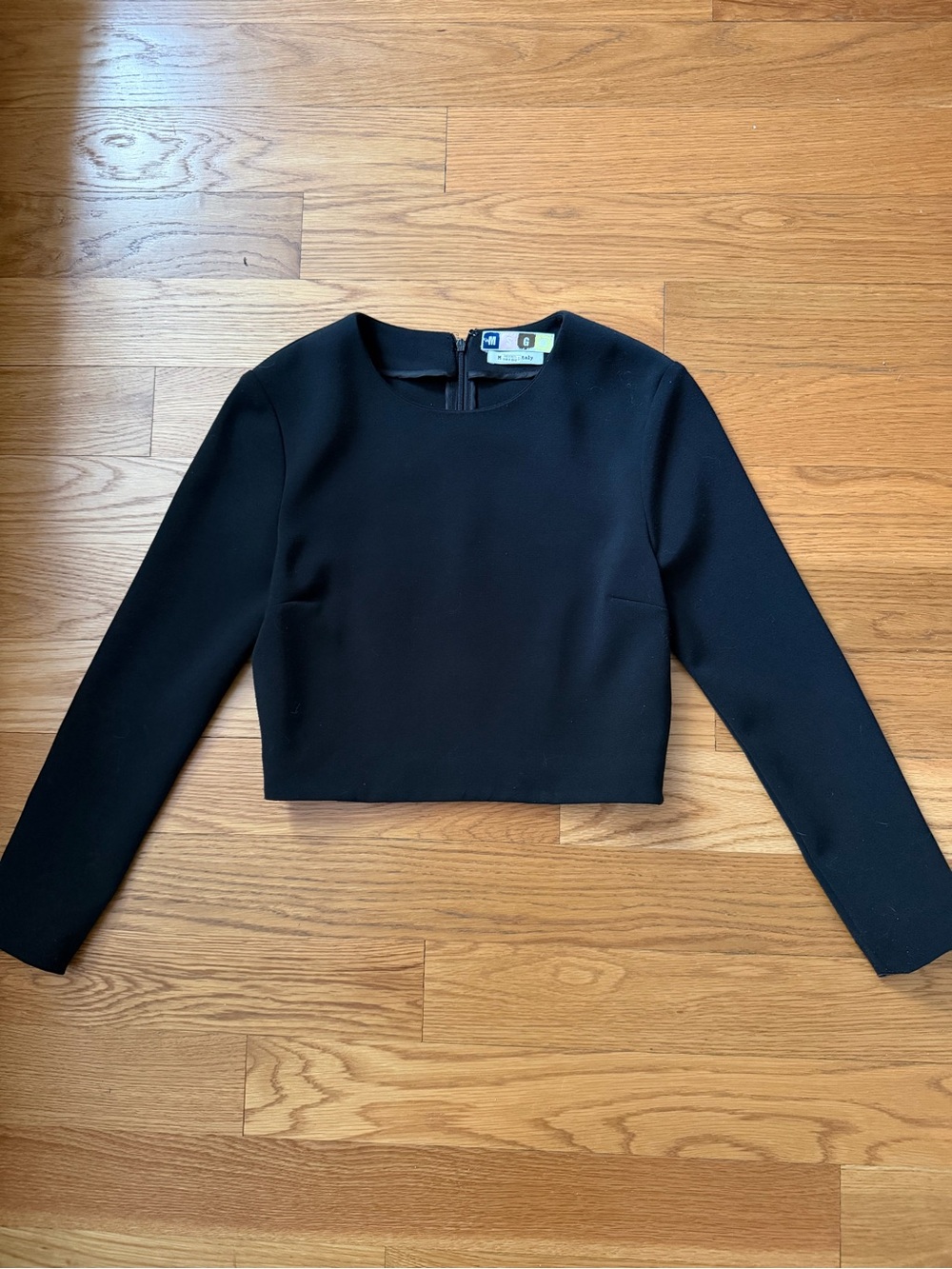 MSGM Black Long-Sleeve Cropped Top - Picture 3 of 4